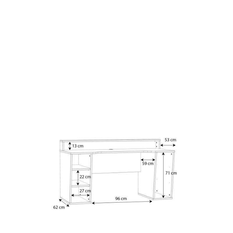 Casa si Gradina - Mobilier - Mese si birouri - Birouri - Birou Race Led, 160 x 91 x 72 cm, nuanta alb - Infinity.ro