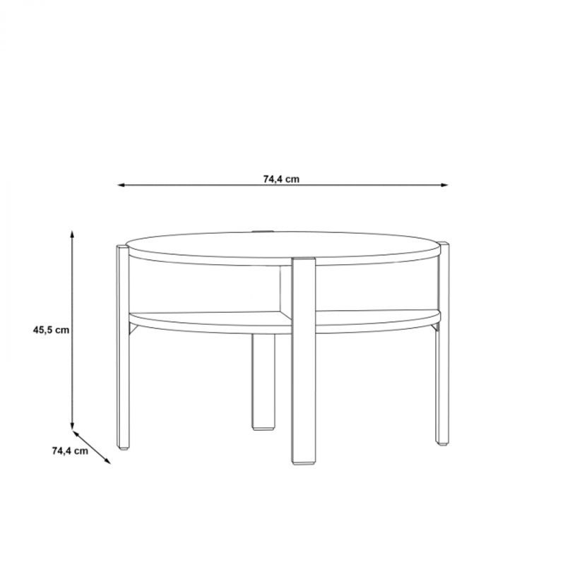 Casa si Gradina - Mobilier - Mese si birouri - Masute de cafea - Masuta Mali, 74 x 45 x 74 cm, nuanta negru - Infinity.ro