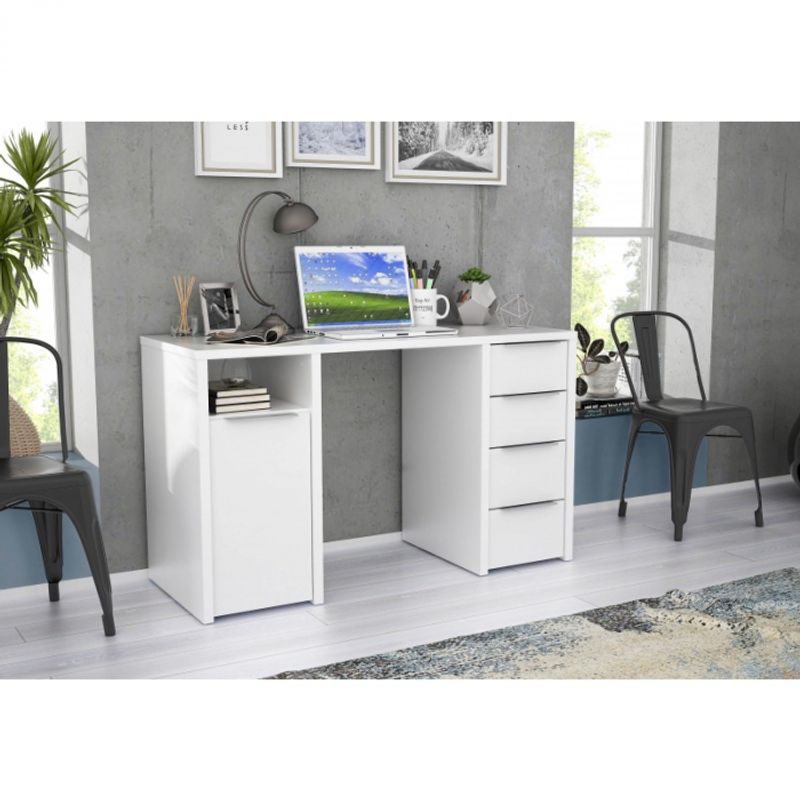 Casa si Gradina - Mobilier - Mese si birouri - Birouri - Birou Safari, 125 x 75 x 50 cm, nuanta alb - Infinity.ro