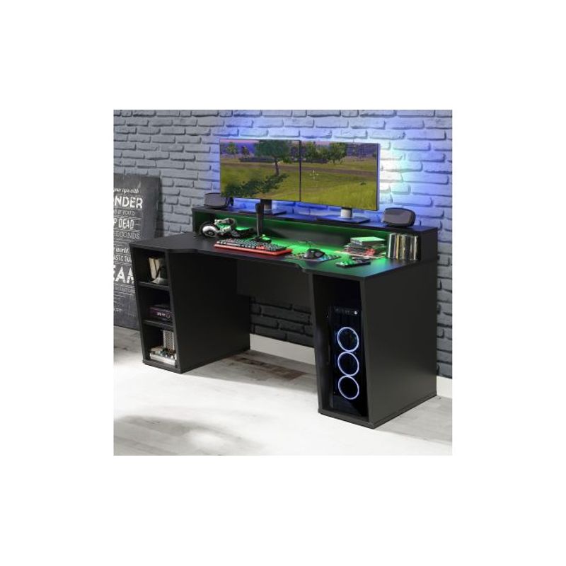 Casa si Gradina - Mobilier - Mese si birouri - Birouri - Birou Race Led, 160 x 91 x 72 cm, nuanta negru - Infinity.ro