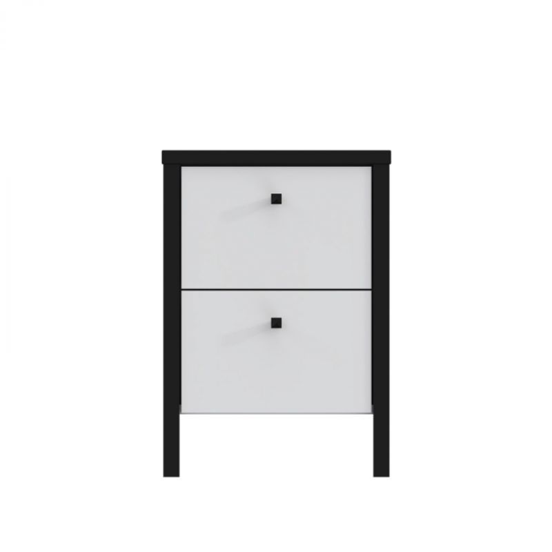 Casa si Gradina - Mobilier - Comode si corpuri - Noptiere - Noptiera Duo, 35 x 51 x 30.6 cm, nuanta alb/negru - Infinity.ro