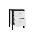 Casa si Gradina - Mobilier - Comode si corpuri - Noptiere - Noptiera Duo, 35 x 51 x 30.6 cm, nuanta alb/negru - Infinity.ro