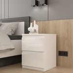 Casa si Gradina - Mobilier - Comode si corpuri - Noptiere - Noptiera Moon, 42 x 56 x 42 cm, nuanta alb - Infinity.ro