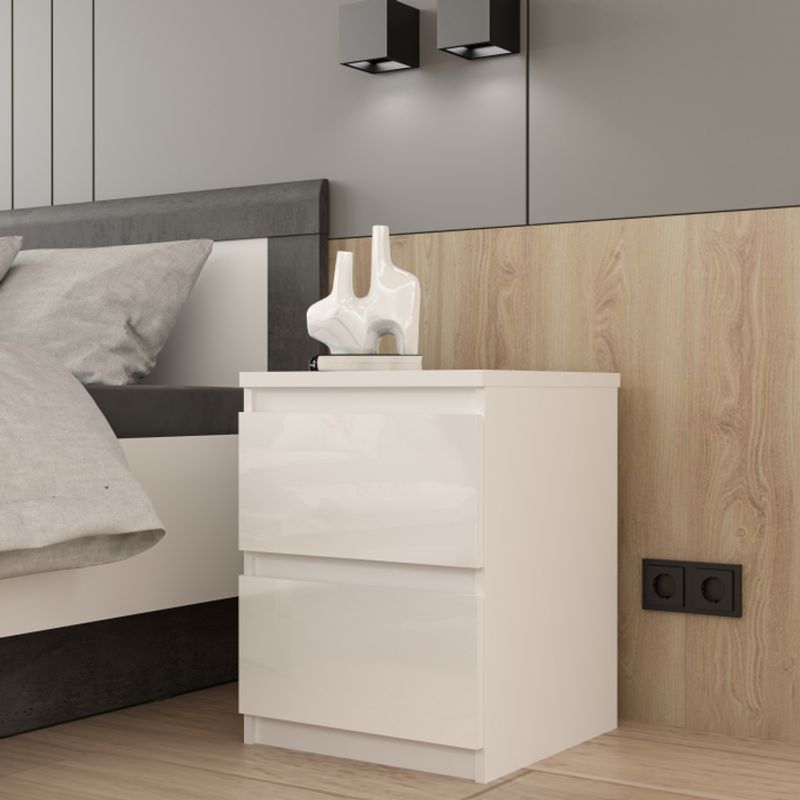 Casa si Gradina - Mobilier - Comode si corpuri - Noptiere - Noptiera Moon, 42 x 56 x 42 cm, nuanta alb - Infinity.ro