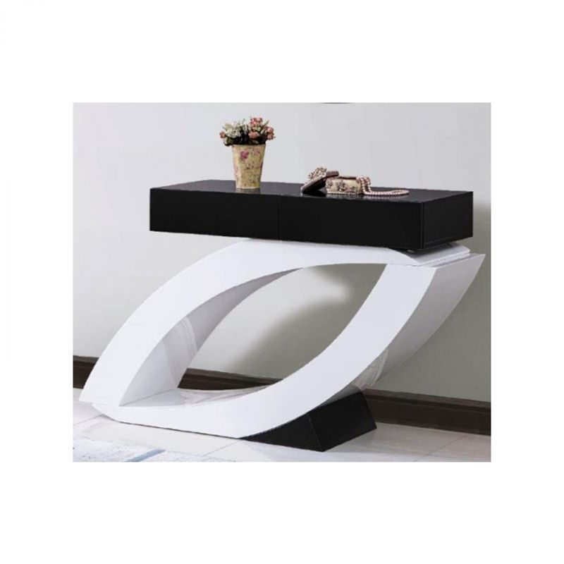 Casa si Gradina - Mobilier - Comode si corpuri - Console - Consola Oscar, 140 x 82 x 40 cm, FA092, nuanta alb/negru - Infinity.ro
