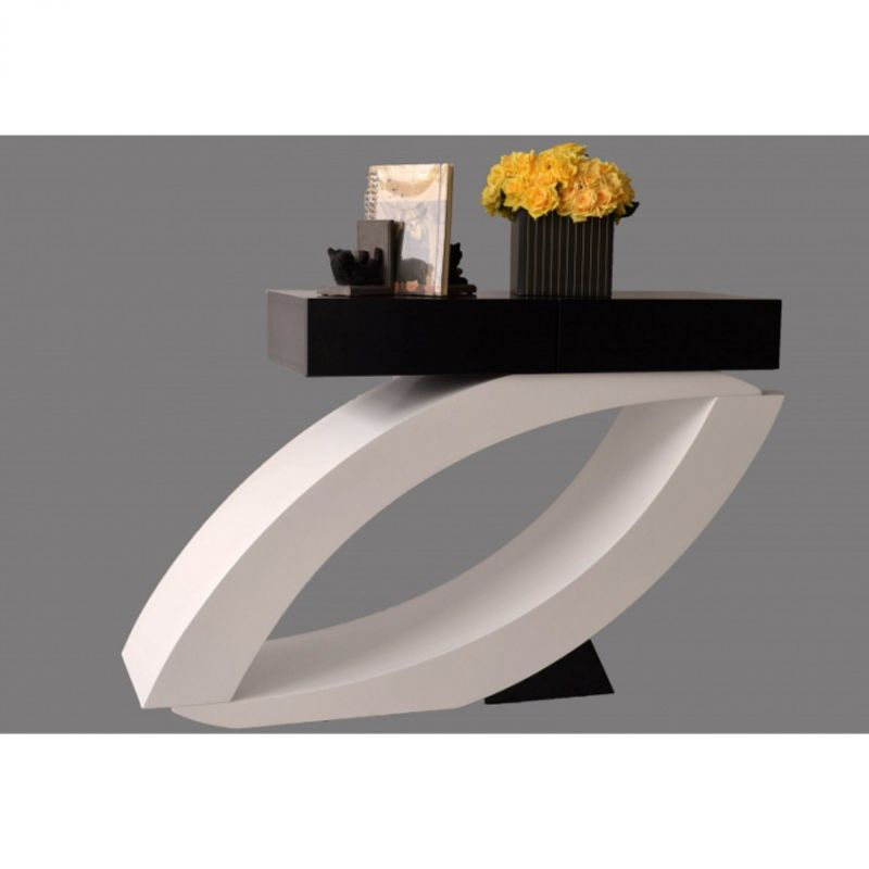 Casa si Gradina - Mobilier - Comode si corpuri - Console - Consola Oscar, 140 x 82 x 40 cm, FA092, nuanta alb/negru - Infinity.ro