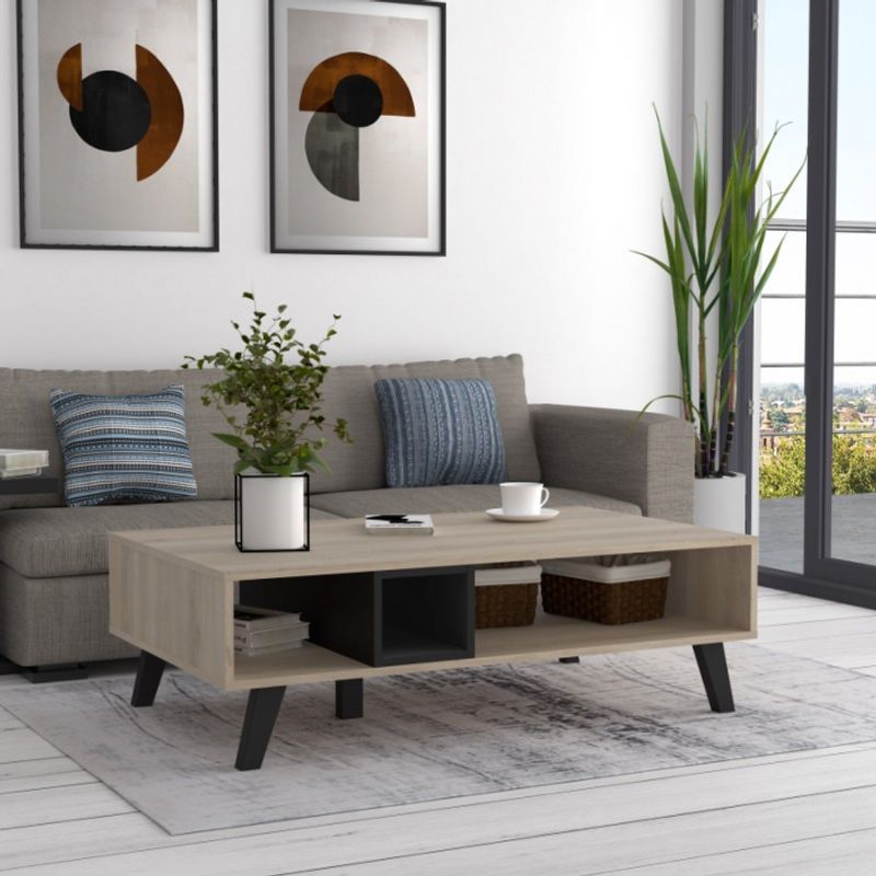 Casa si Gradina - Mobilier - Mese si birouri - Masute de cafea - Masuta Lora, 110 x 35 x 65 cm, nuanta sonoma/negru - Infinity.ro