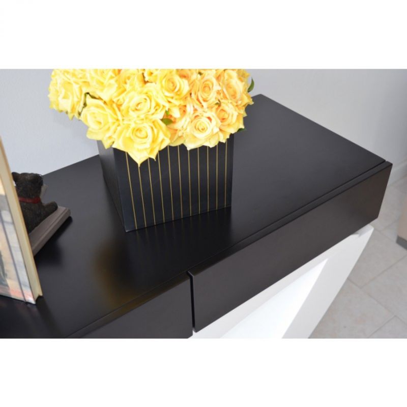 Casa si Gradina - Mobilier - Comode si corpuri - Console - Consola Oscar, 140 x 82 x 40 cm, FA092, nuanta alb/negru - Infinity.ro