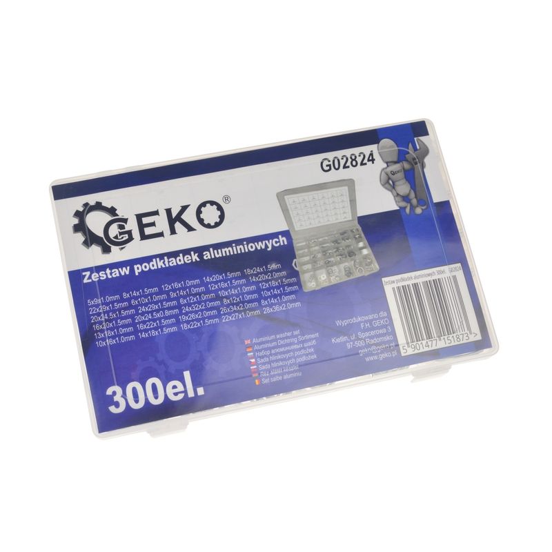 Casa si Gradina/Constructii/Scule de mana si unelte/Seturi scule - Set saibe din aluminiu 300 piese, GEKO G02824 - Infinity.ro