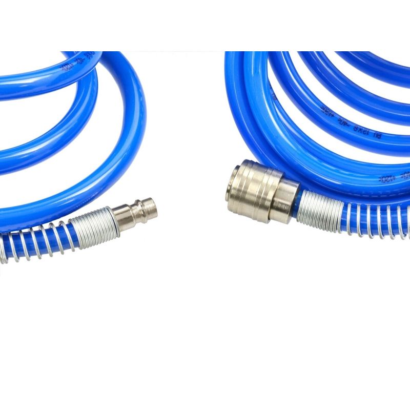 Casa si Gradina - Electrice - Echipamente electrice - Accesorii compresoare - Furtun pneumatic spiralat + cuplare rapida PU 8x12mm 15m, GEKO G01161 - Infinity.ro