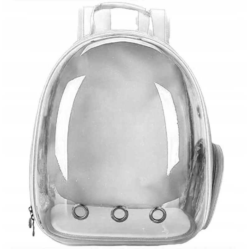 Petshop - Accesorii petshop - Culcusuri si custi - Genti si articole transport - Rucsac pentru transport pisici si animale mici, extensibil, plastic si spuma, maner, gri - Infinity.ro