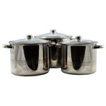 Casa si Gradina - Bucatarie si vesela - Vase pentru gatit - Oale si cratite - Oale cu capac, inox, set 3 piese, Perfect Home - Infinity.ro