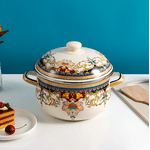 Casa si Gradina - Bucatarie si vesela - Vase pentru gatit - Oale si cratite - Set 5 oale emailate, Longfei Group, 1.8l/3.3l/4l/5.3l/6.4l, Galben - Infinity.ro