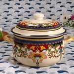 Casa si Gradina - Bucatarie si vesela - Vase pentru gatit - Oale si cratite - Set 5 oale emailate, Longfei Group, 1.8l/3.3l/4l/5.3l/6.4l, Galben - Infinity.ro