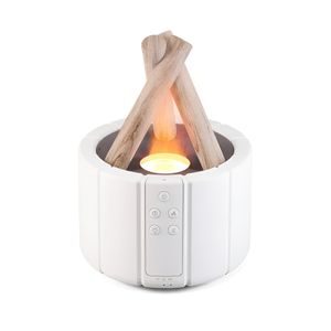 Umidificator aromaterapia ,ATOMKIT, rezervor 280ml, oprire automata, design foc de tabara,telecomanda, Alb