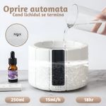 Electronice si Electrocasnice - Climatizare si sisteme de incalzire - Aparate filtrare aer - Umidificatoare - Umidificator aromaterapia ,ATOMKIT, rezervor 280ml, oprire automata, design foc de tabara,telecomanda, Alb - Infinity.ro