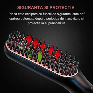 Perie profesionala 3 in 1 ATOMKI,pentru barba barbatilor,incalzire rapida 25 de secunde, anti-oparire, Culoare Negru