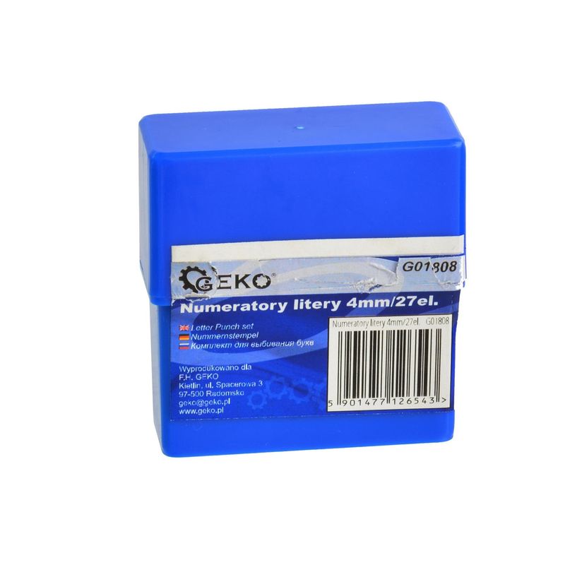 Auto si Moto - Reparatii si depanare - Scule auto - Scule si truse auto - Poansoane cu litere 4mm, 27 bucati, Geko G01808 - Infinity.ro