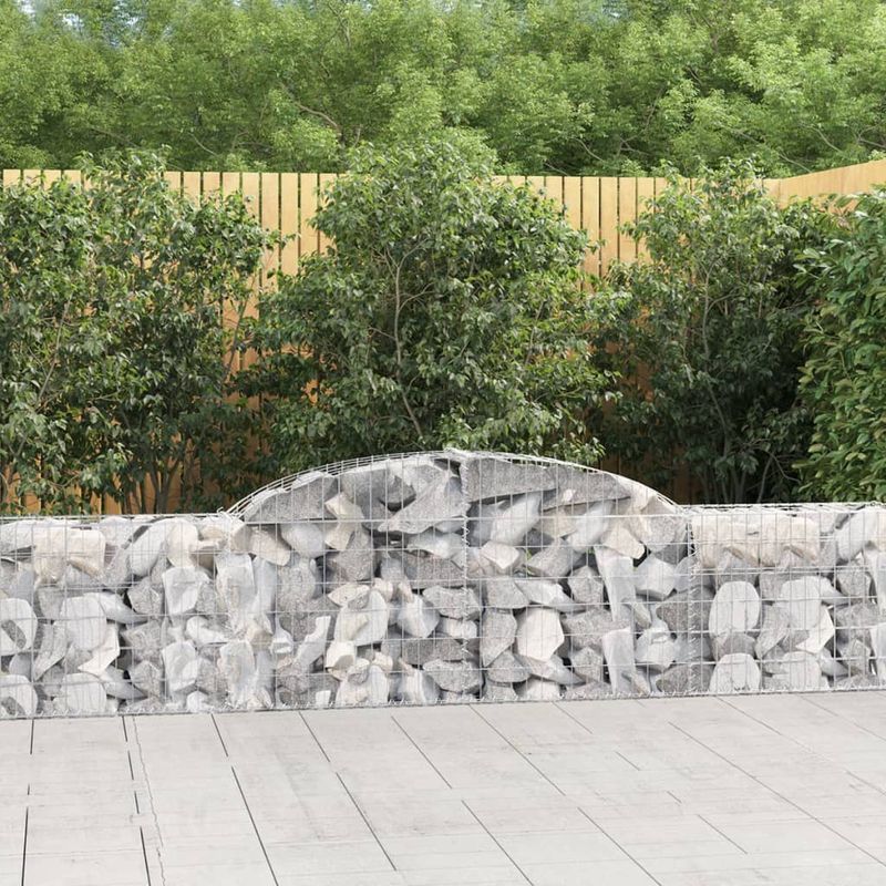 Casa si Gradina - Gradina si terasa - Garduri, panouri si accesorii - Cos gabion arcuit, 30 buc., 300x30x60/80cm, fier galvanizat - Infinity.ro