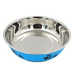 Petshop - Accesorii petshop - Castroane si adapatori - Bol albastru din inox pentru apa/hrana 22cm - Infinity.ro