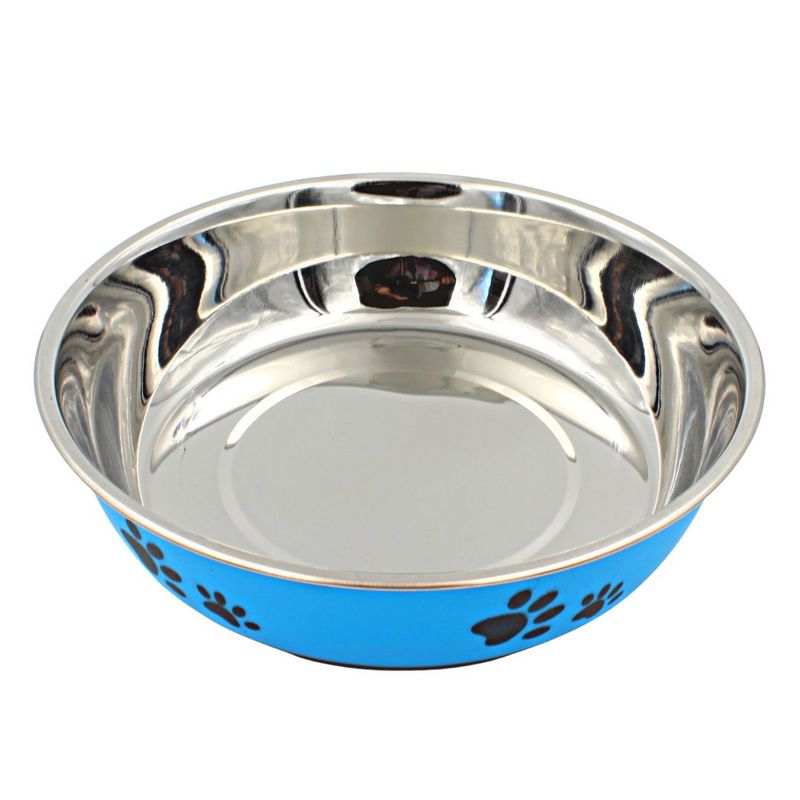 Petshop - Accesorii petshop - Castroane si adapatori - Bol albastru din inox pentru apa/hrana 22cm - Infinity.ro