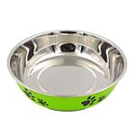 Petshop - Accesorii petshop - Castroane si adapatori - Bol verde din inox pentru apa/hrana 22cm - Infinity.ro