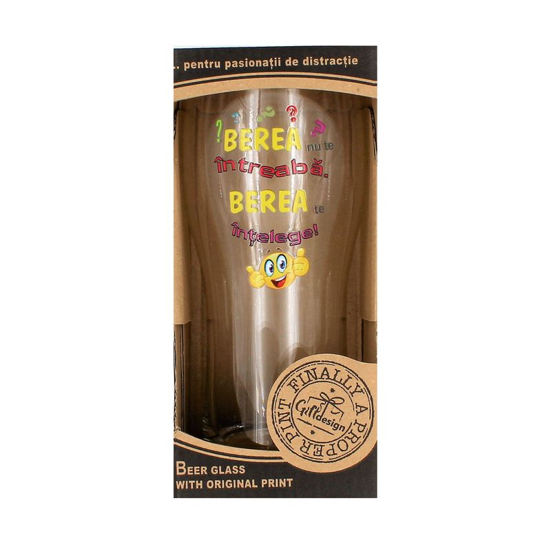 Casa si Gradina - Bucatarie si vesela - Cani si pahare - Pahare - Pahar bere Berea nu te intreaba - Infinity.ro