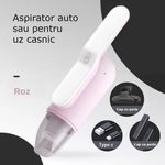Auto si Moto - Intretinere auto - Aspiratoare auto - Aspirator auto sau de uz casnic, putere mare de aspiratie, portabil, fara fir, anti-acarieni, lumina UV, 80W, 13000 Pa - Infinity.ro