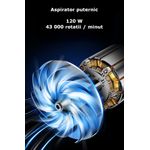 Auto si Moto - Intretinere auto - Aspiratoare auto - Aspirator auto sau de uz casnic, cu putere de aspiratie, portabil, fara fir, cu accesorii, 120W, 12000 Pa, 6000 mAh, alb - Infinity.ro