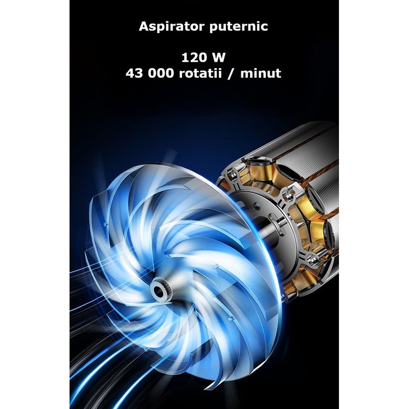 Auto si Moto - Intretinere auto - Aspiratoare auto - Aspirator auto sau de uz casnic, cu putere de aspiratie, portabil, fara fir, cu accesorii, 120W, 12000 Pa, 6000 mAh, alb - Infinity.ro