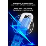 Auto si Moto - Intretinere auto - Aspiratoare auto - Aspirator auto sau de uz casnic, cu putere de aspiratie, portabil, fara fir, cu accesorii, 120W, 12000 Pa, 6000 mAh, alb - Infinity.ro