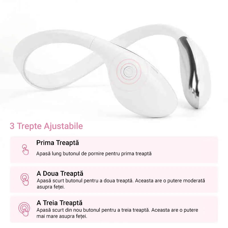 Ingrijire personala si Cosmetice - Aparate & accesorii ingrijire personala - Aparate cosmetice - Aparate intretinere si ingrijire corporala - Aparat pentru subtierea fetei, lifting, vibromasaj, stimuleaza circulatia sangelui, anti-imbatranire, EMS, 400 mAh - Infinity.ro
