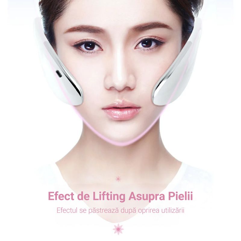 Ingrijire personala si Cosmetice - Aparate & accesorii ingrijire personala - Aparate cosmetice - Aparate intretinere si ingrijire corporala - Aparat pentru subtierea fetei, lifting, vibromasaj, stimuleaza circulatia sangelui, anti-imbatranire, EMS, 400 mAh - Infinity.ro