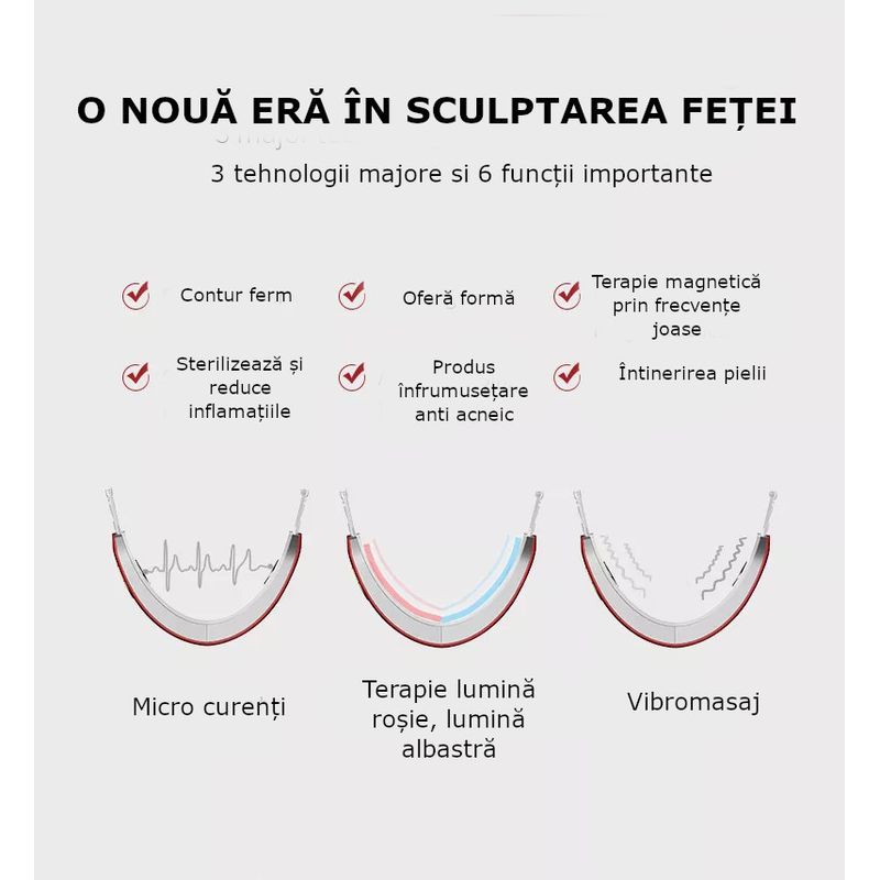 Ingrijire personala si Cosmetice - Aparate & accesorii ingrijire personala - Aparate cosmetice - Aparate intretinere si ingrijire corporala - Aparat pentru subtierea fetei, lifting, masaj, incalzire, circulatia sangelui, anti-imbatranire, EMS, unde infrarosu - Infinity.ro
