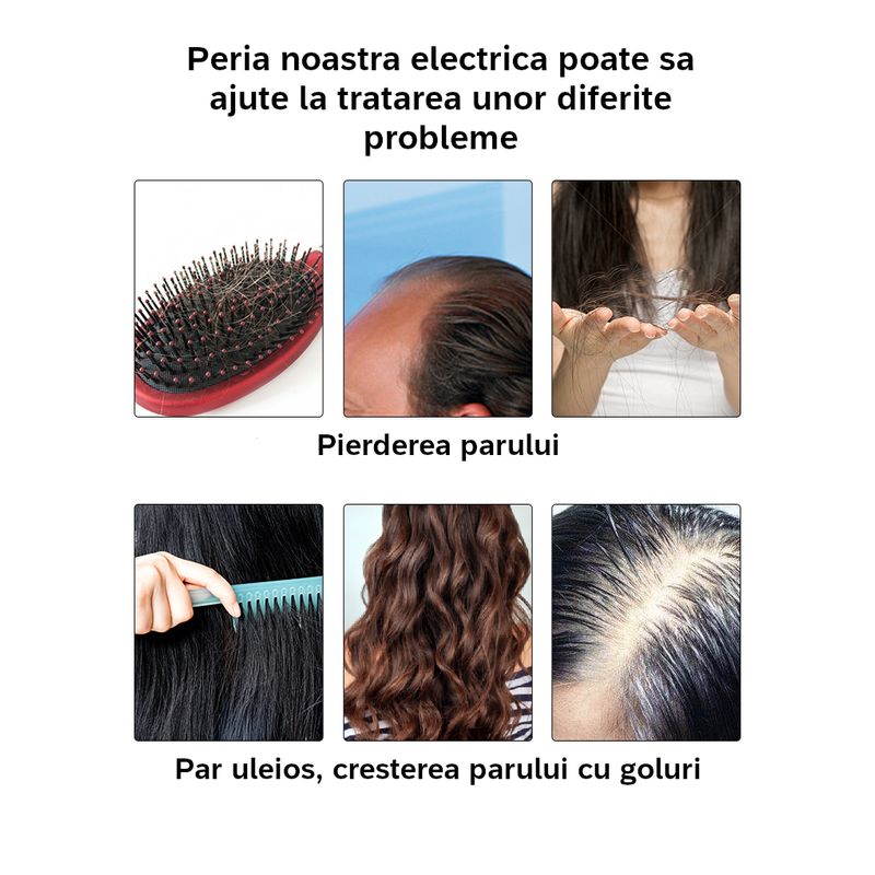 Ingrijire personala si Cosmetice - Aparate & accesorii ingrijire personala - Hair styling - Perii de par electrice - Perie de par electrica cu masaj capilar, pentru ingrijirea scalpului, ajuta cresterea parului, fototerapie - Infinity.ro