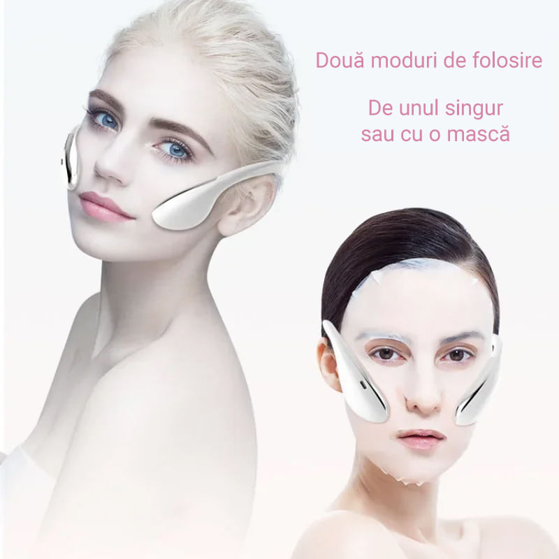 Ingrijire personala si Cosmetice - Aparate & accesorii ingrijire personala - Aparate cosmetice - Aparate intretinere si ingrijire corporala - Aparat pentru subtierea fetei, lifting, vibromasaj, stimuleaza circulatia sangelui, anti-imbatranire, EMS, 400 mAh - Infinity.ro
