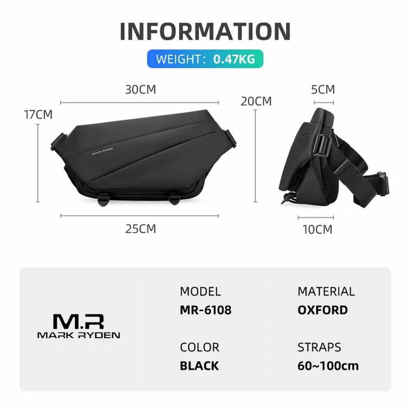 Fashion, accesorii si bijuterii - Barbati - Accesorii barbati - Genti si rucsacuri barbati - Geanta umar, borseta Mark Ryden , impermeabila 30 X 20 X 25 X 17 cm - Infinity.ro