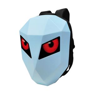 Rucsac moto Led CRELANDER, impermeabil, compartiment laptop 15.6, extensie pentru casca - Bleu