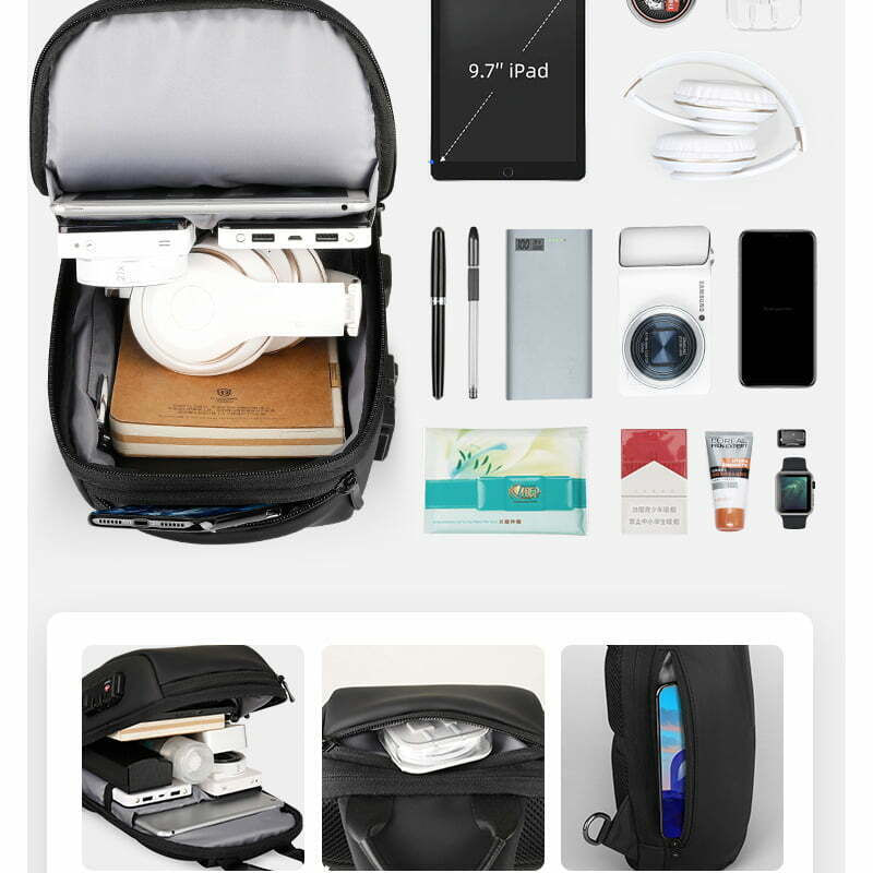 Fashion, accesorii si bijuterii - Barbati - Accesorii barbati - Genti si rucsacuri barbati - Geanta umar Smart Mark Ryden, impermeabila , 5 buzunare, bareta ajustabila stanga dreapta, lacat cu cifru - Infinity.ro