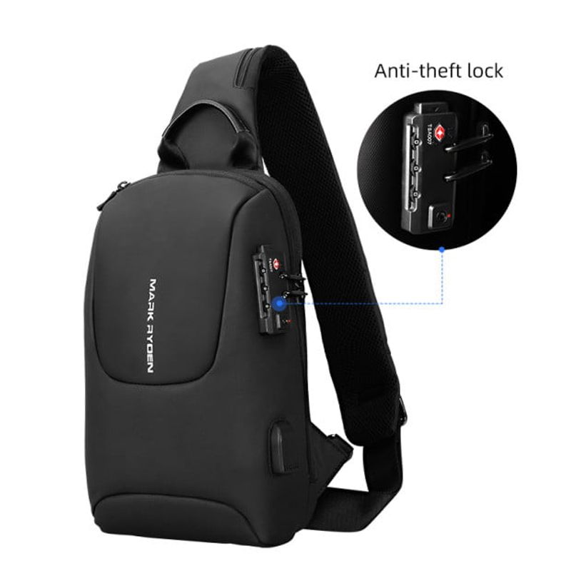 Fashion, accesorii si bijuterii - Barbati - Accesorii barbati - Genti si rucsacuri barbati - Geanta umar Smart Mark Ryden, impermeabila , 5 buzunare, bareta ajustabila stanga dreapta, lacat cu cifru - Infinity.ro