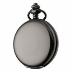 Fashion, accesorii si bijuterii - Barbati - Bijuterii barbati - Ceasuri barbati - Ceas de buzunar lucios MBrands cu lant argintiu, Quartz, diametru de 4.5 cm, stil Vintage - Negru lucios - Infinity.ro