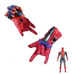 Casa si Gradina - Decoratiuni - Decoratiuni petrecere - Masti si costume carnaval - Set 2 Manusi proiectile burete, figurina si  ventuze Spiderman, IdeallStore®, Rosu - Infinity.ro