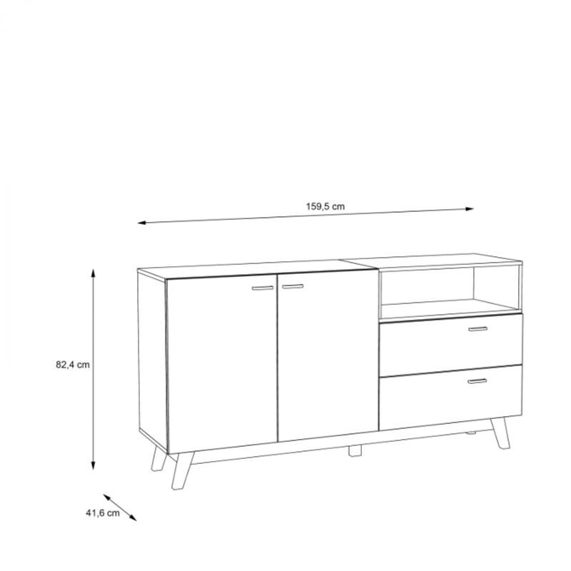 Casa si Gradina - Mobilier - Comode si corpuri - Comode - Comoda Nova 159.5x82.4x41 cm Nuanta Sonoma/Negru - Infinity.ro