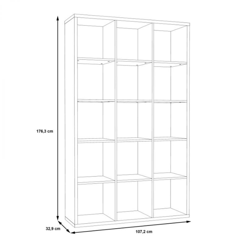 Casa si Gradina - Mobilier - Biblioteci si rafturi - Rafturi - Raft Mauro 107x176x33 cm Nuanta Negru - Infinity.ro
