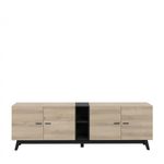 Casa si Gradina - Mobilier - Comode si corpuri - Comode - Comoda Cardiff 200x63x41 cm Nuanta Negru/Sonoma - Infinity.ro