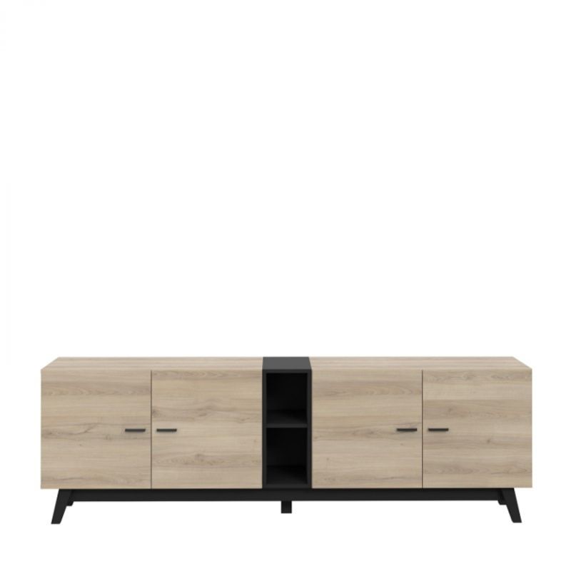 Casa si Gradina - Mobilier - Comode si corpuri - Comode - Comoda Cardiff 200x63x41 cm Nuanta Negru/Sonoma - Infinity.ro