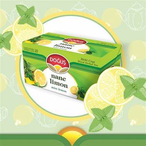 Ceai Turcesc mix de plante (menta si lamaie), Dogus Nane Limonlu, 20 pliculete, 40 gr