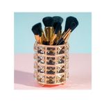 Ingrijire personala si Cosmetice - Machiaj - Accesorii machiaj - Suport pensule pachiaj. Crystal Luxury, Gold, A13479 - Infinity.ro