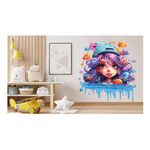 Casa si Gradina - Decoratiuni - Stickere decorative - Sticker decorativ, Culori Pastelate, Fata, Mov, Albastru, 62 cm, 1347STK-6 - Infinity.ro