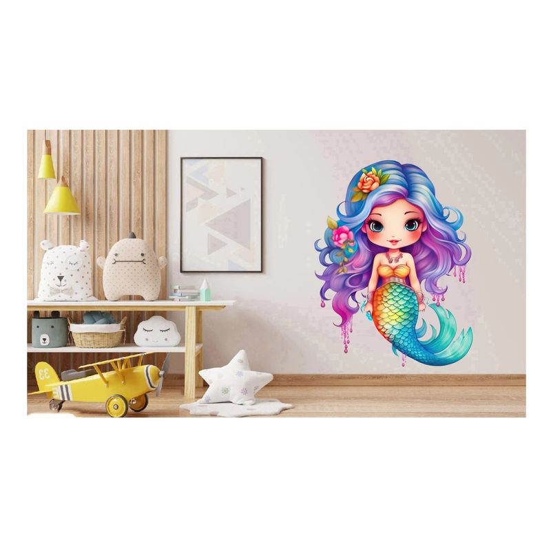 Casa si Gradina - Decoratiuni - Stickere decorative - Sticker decorativ, Mica Sirena, Albastru, 81 cm, 1344STK-4 - Infinity.ro